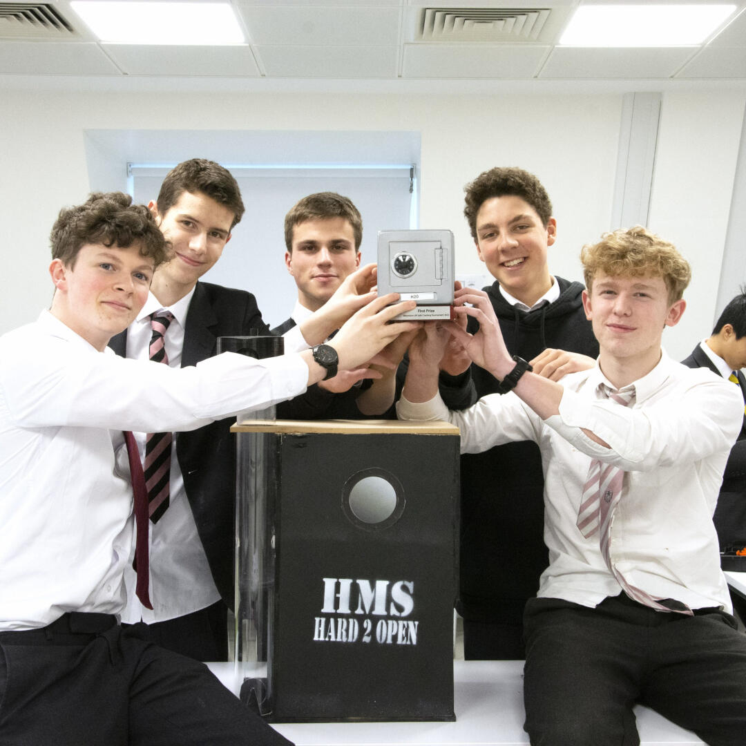 Pupils holding their Trophy