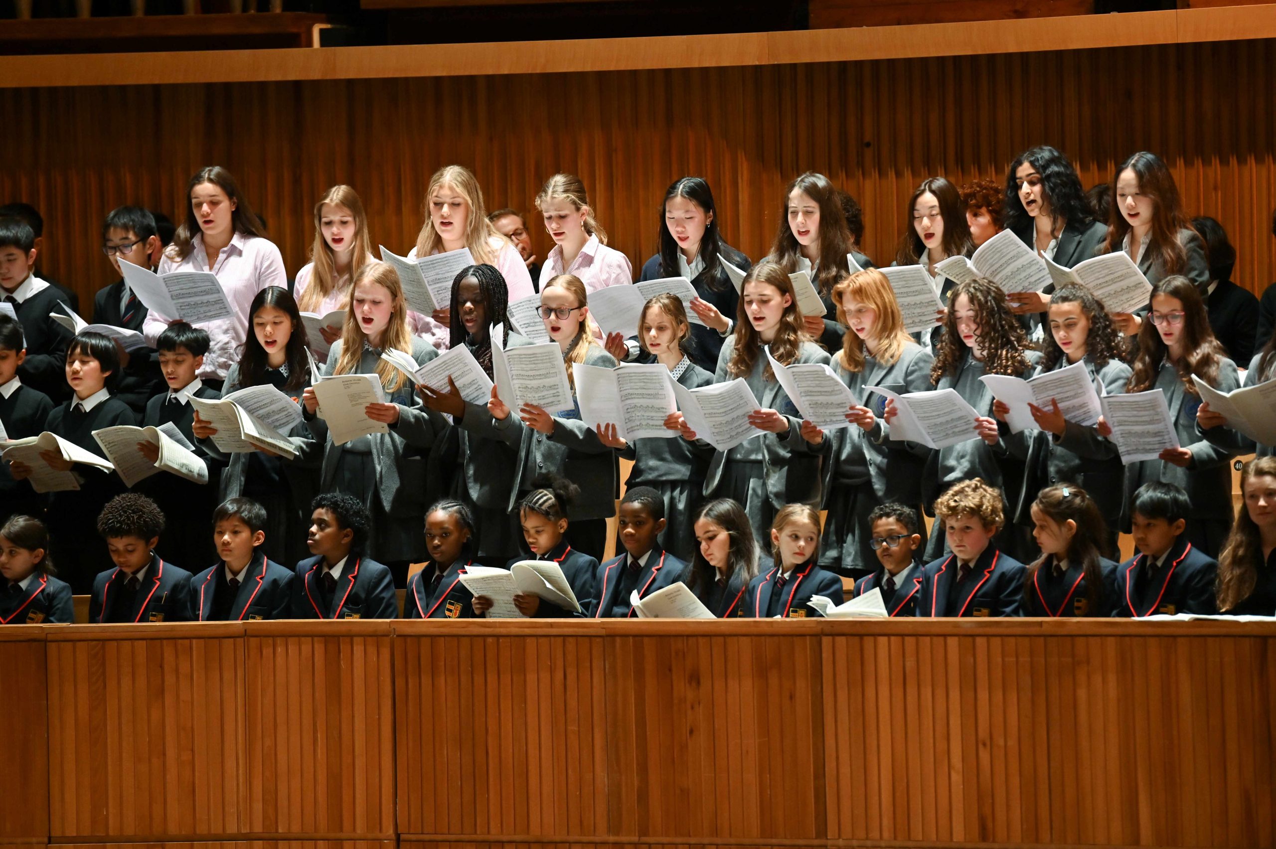 Pupils from Westminster and its partner schools singing in the Royal Festival Hall