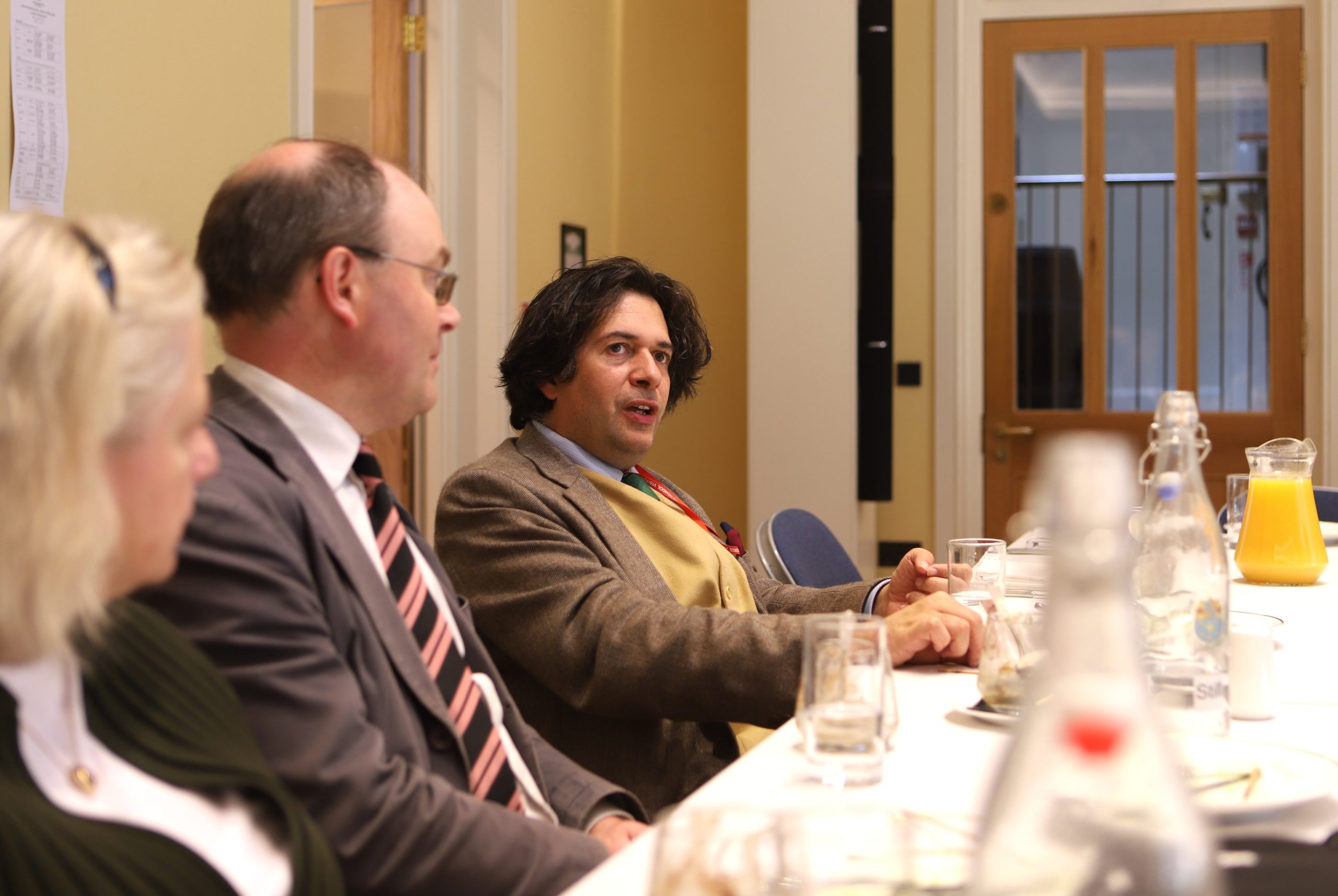 Bijan Omrani responding to pupils at the Locke Lunch, following his talk on his new book 'God is an Englishman' at Westminster School.