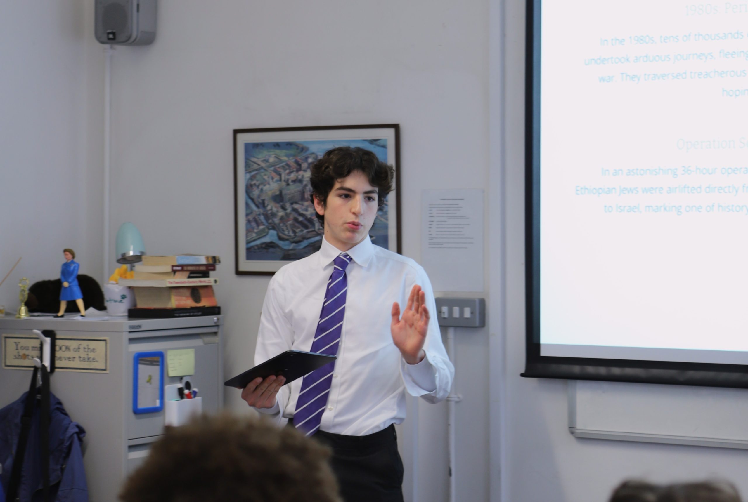 Remove pupil speaking to other pupils in Jewish Society for BHM