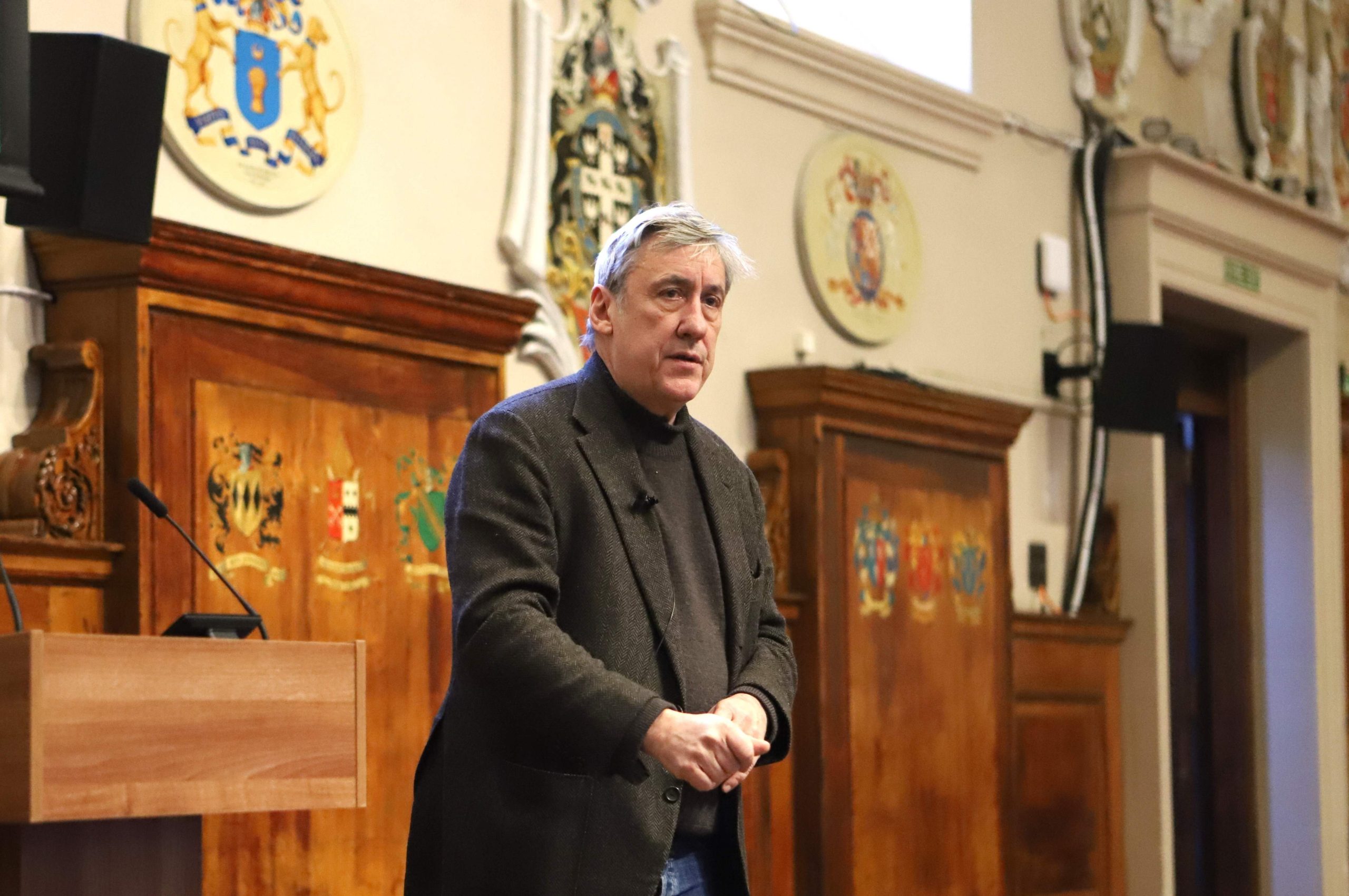 Andrew Graham-Dixon speaking at the front