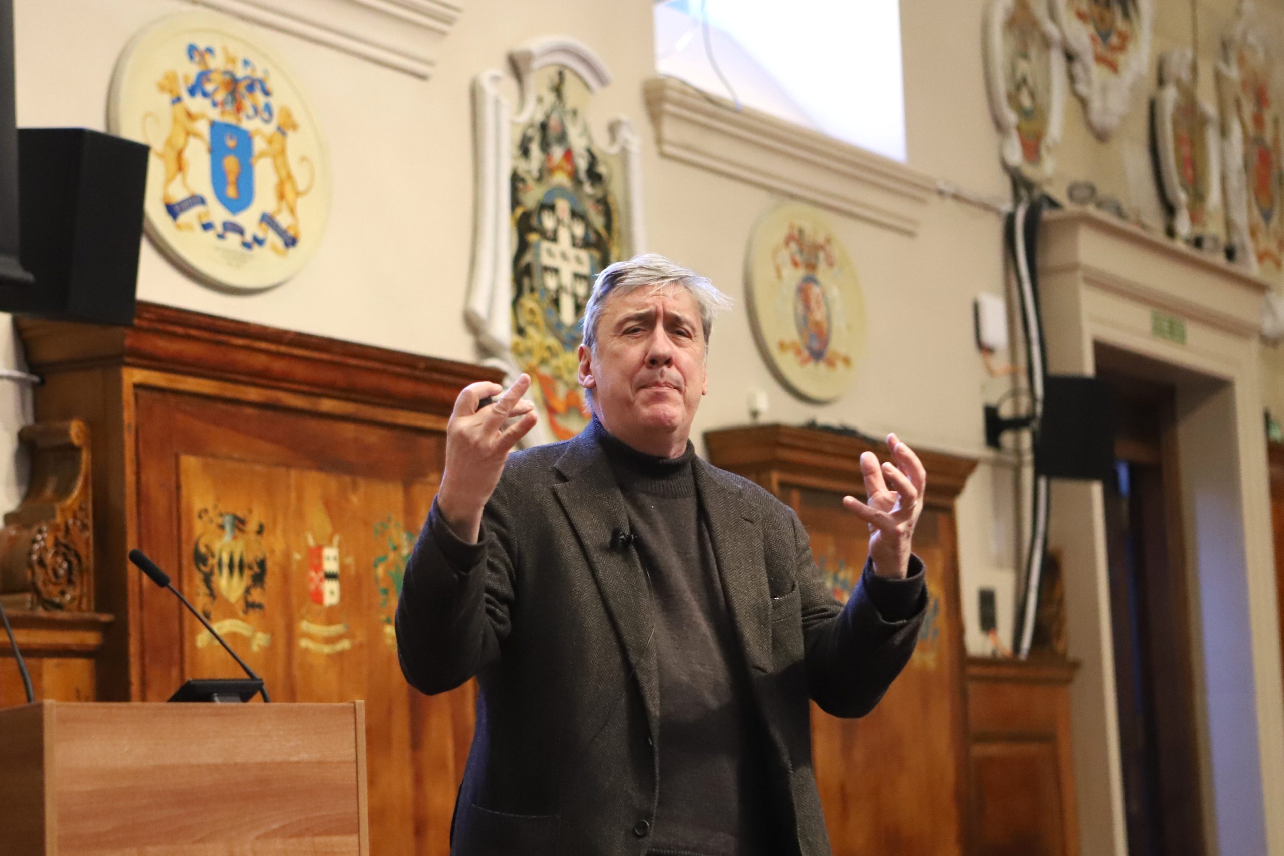 Andrew Graham-Dixon speaking at the front