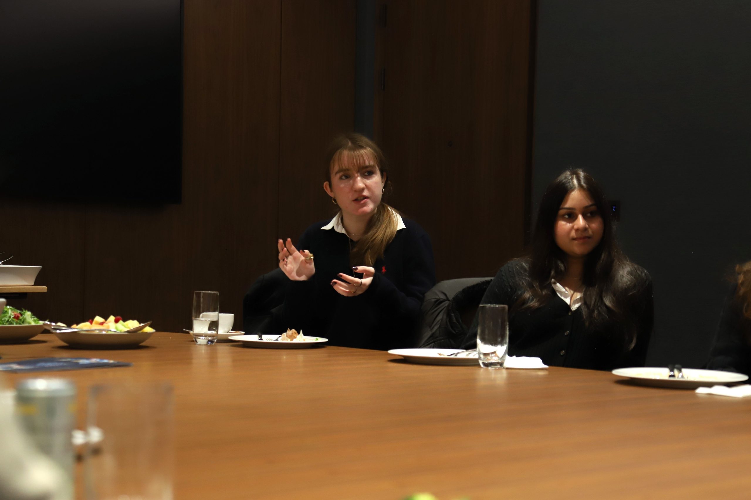 A girl asking a question